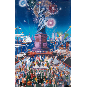 Плакат "4 юли и Статуята на Свободата" - 1986